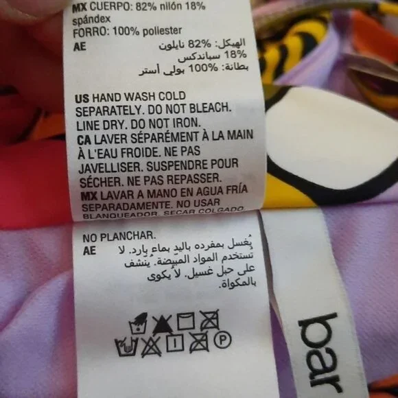 Bar lll  Macy's 70's Vibe Check Ring Monokini Swimsuit Swimwear Size XL - Picture 10 of 12